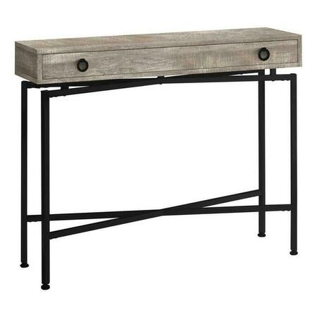 DAPHNES DINNETTE 42 in. Taupe Reclaimed Wood & Black Console Accent Table DA3067071